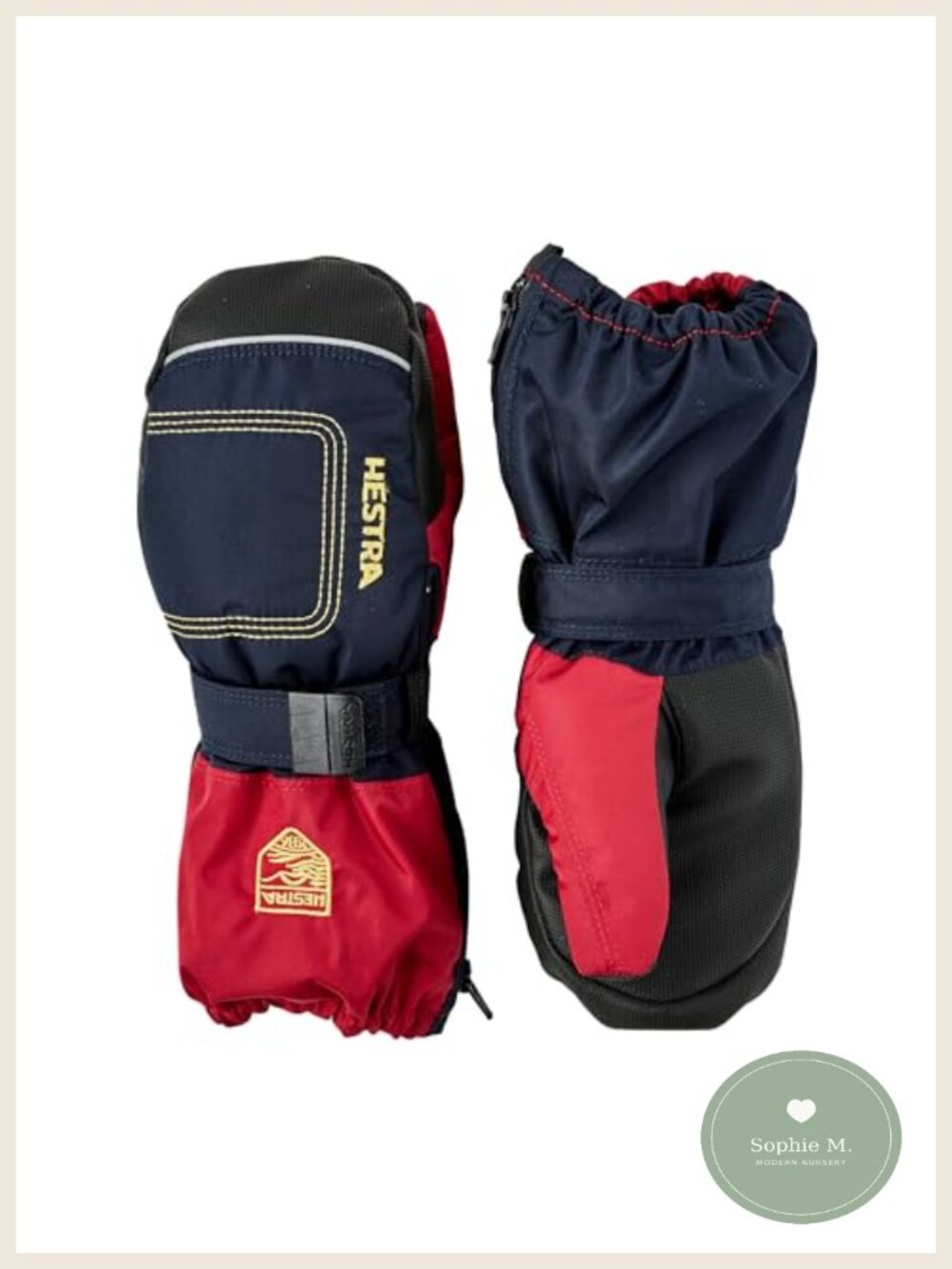 Kids Waterproof Insulated Mittens with Zipper for Winter Snow